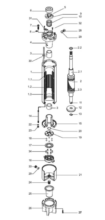 Özşafak  1 HP 380 V 4’’ Dalgıç Pompa Motoru