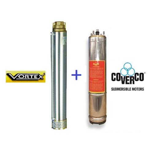 Coverco 4″ 380 V 2 HP Motor ve Vortex 12 GM – 09 2 HP 2” Çıkışlı Dalgıç Pompa