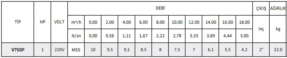 İmpo V750F 1 HP Pis Su Kirli Su Dalgıç Pompa
