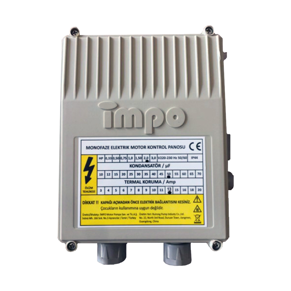 İmpo M18B 1,50 HP İthal Monofaze Dalgıç Pompa Kontrol Panosu