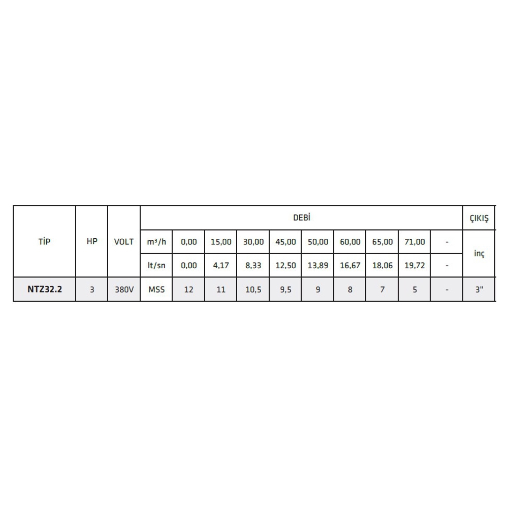 Water Sound NTZ32.2 3 HP 380 V İthal Endüstriyel Tip Ekonomik Karıştırıcılı Çamur Pompası