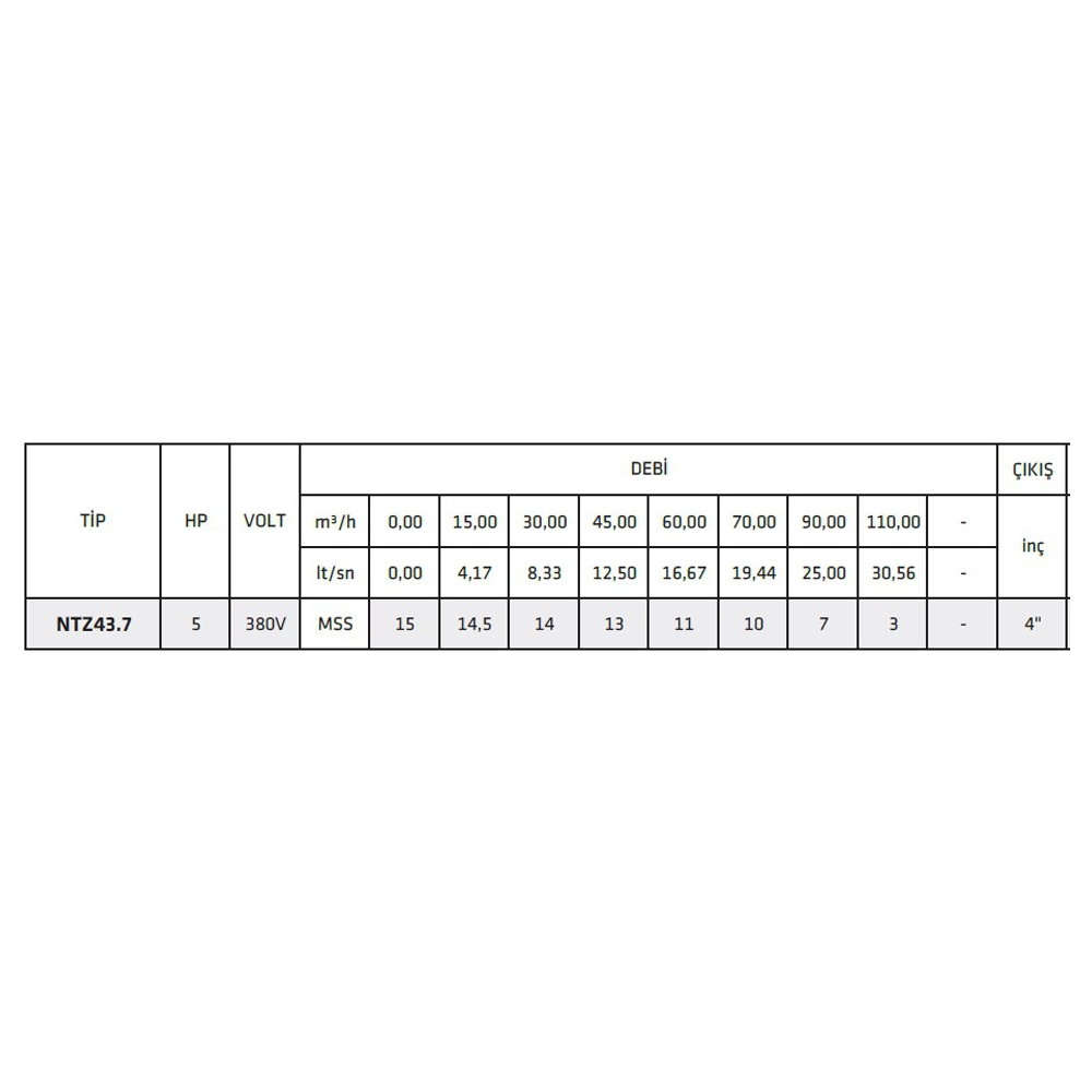 Water Sound NTZ43.7 5 HP 380 V İthal Endüstriyel Tip Ekonomik Karıştırıcılı Çamur Pompası