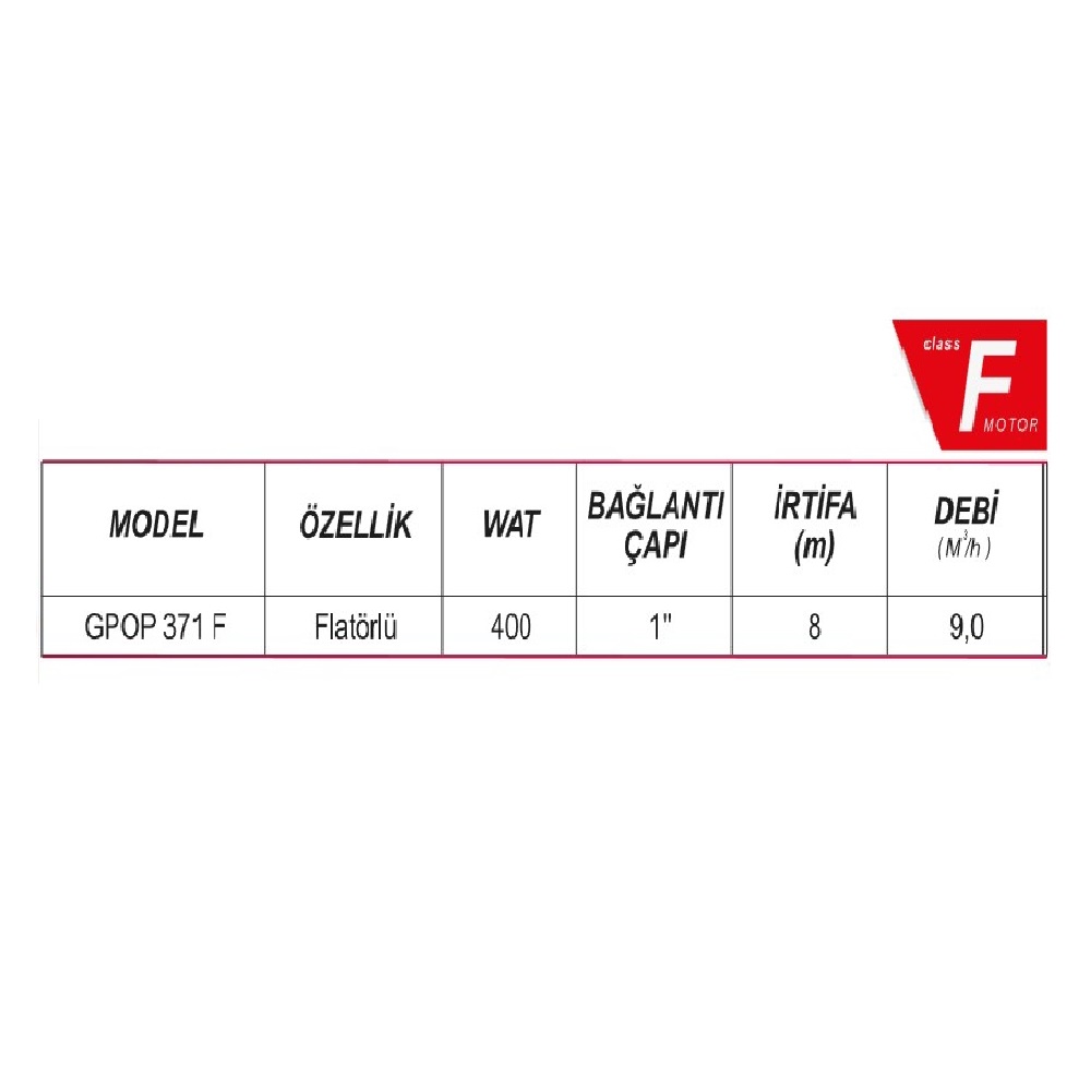 Ulusu GPOP 371 F Temiz Su Drenaj Pompası 220 V