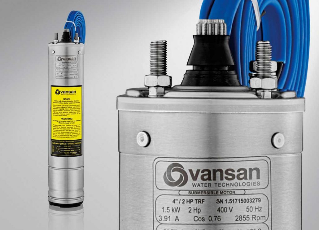 Vansan Vsm 04/7,5T 7,5 HP 380 V 4’’ İnç Derin Kuyu Dalgıç Pompa Motoru