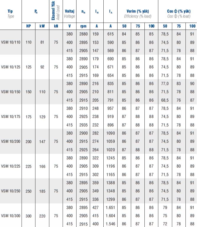 Vansan Vsm 10/150 150 HP 380 V 10’’ İnç Derin Kuyu Dalgıç Pompa Motoru