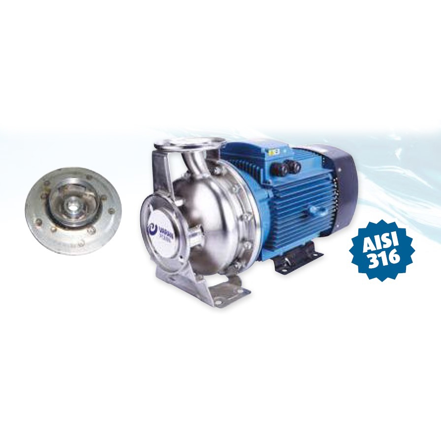 Varan CA65-40-125/2.2T Komple Paslanmaz Çelik AISI 316 Santrifüj Pompa