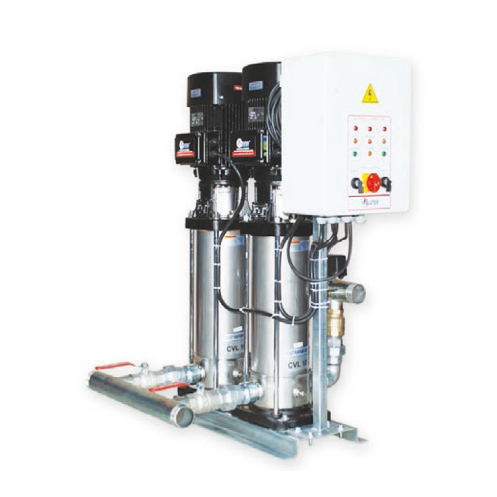 Water Sound 2CVL 10-14T 7,5 HP İki Pompalı Komple Paslanmaz Çelik Dik Milli Çok Kademeli İn Line Paket Hidrofor