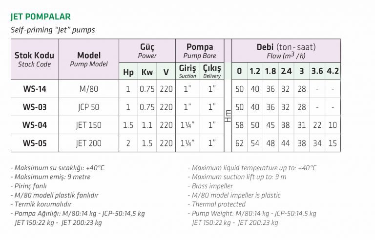 Water Sound M/80 1 HP Jet Pompa